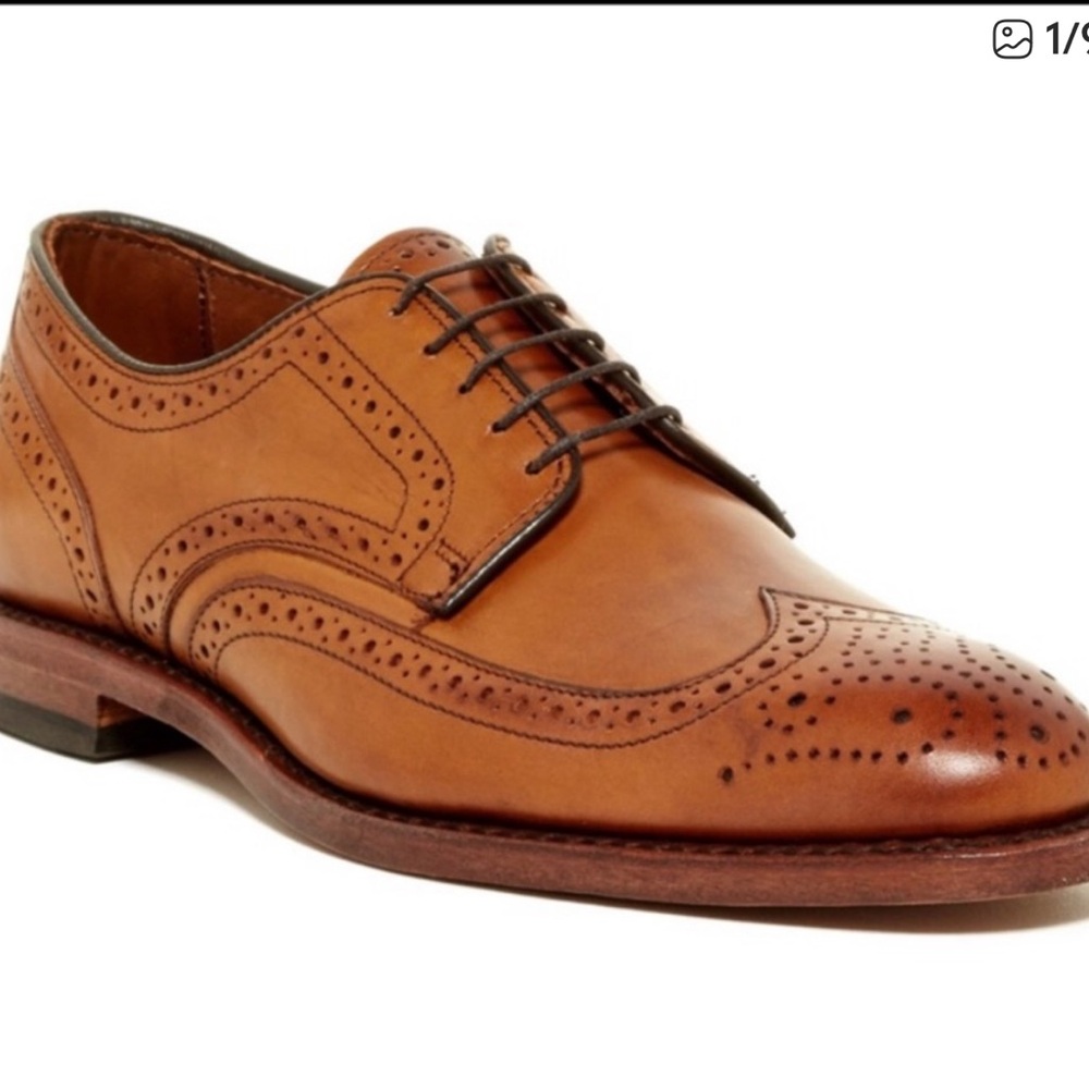 Allen Edmonds Players Walnut Wingtip Derby Size 9.5C
